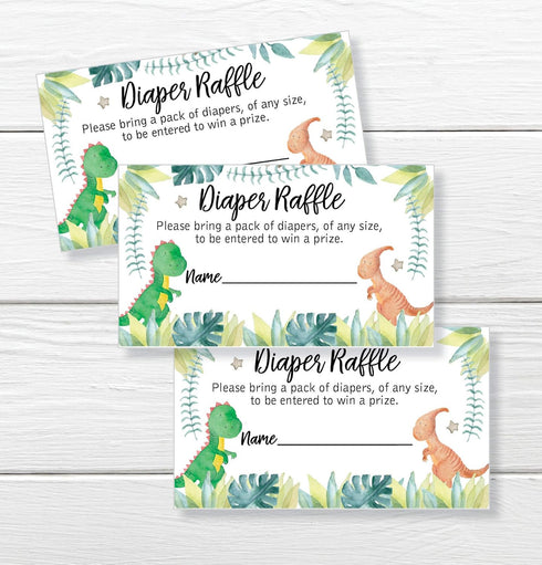 All Ewired Up 50 Dinosaur Diaper Raffle Tickets Diaper Raffle Ticket Lottery Insert Cards Baby Shower Invitations, Supplies and Games for Baby Rev...