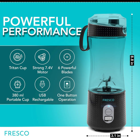 Portable Blender for Shakes and Smoothies, Personal Size Blender, Fruit Smoothie Blender, Milkshake – Juicer Mini Blender 4000 mAh USB Rechargeabl...
