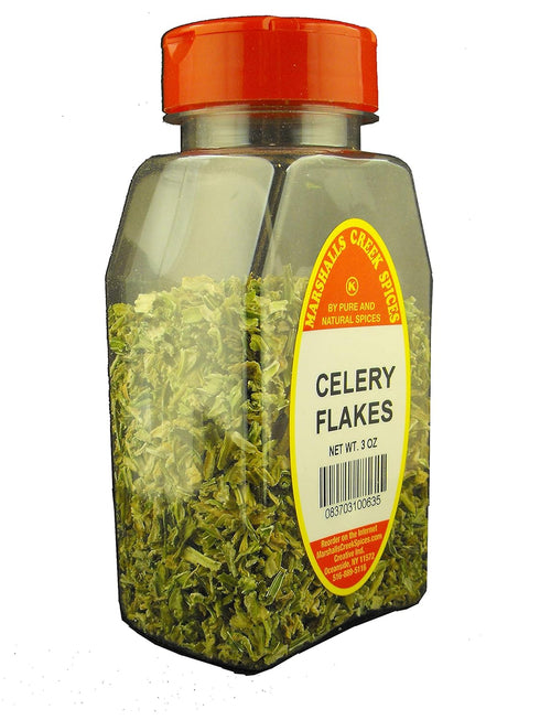 CELERY FLAKES FRESHLY PACKED IN LARGE JARS, spices, herbs, seasoning...