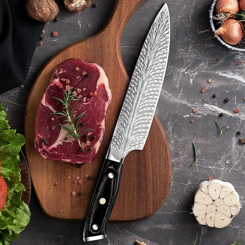 Chef Knife 8-Inch Kitchen Knife - Professional Sharp High Carbon Stainless Steel Japanese Knife, Cooking Knives with Ergonomic Handle for Man and ...