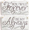 Meijiafei 'You Will Forever Be My Always' Love Sign - Vintage PVC Door Sign/Plaque 10"x5"...
