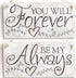 Meijiafei 'You Will Forever Be My Always' Love Sign - Vintage PVC Door Sign/Plaque 10"x5"...