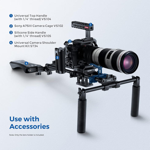 Neewer Telephoto Long Lens Support Bracket, Y-Shaped Lens Bracket with 35mm Vertical Adjustment, Compatible with DSLR Camera Shoulder Rig with 15m...