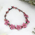AeraVida Cute Flower Garden Pink Leather and Reconstructed Red Coral Choker Necklace | Leather Flower Choker Necklace | Pink Leather Necklace for ...