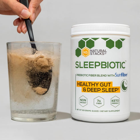 SleepBiotic Prebiotic Fiber Blend - Prebiotic Fiber Powder w/German Chamomile & Green Banana Flour - Prebiotic Powder Fiber Supplement for Healthy...