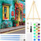 HEIBAGO Paint by Numbers Kit for Adults 12"x16" Framed Canvas&Wooden Easel, DIY Acrylic Paint by Numbers Kits for Adults Beginner, Street Bicycle ...