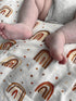 Boho Baby Blanket Rainbow Muslin Baby Blanket, Soft and Silky Large 47x47 inch Neutral Baby Stuff, Boho Nursery Blanket (Rainbow)...