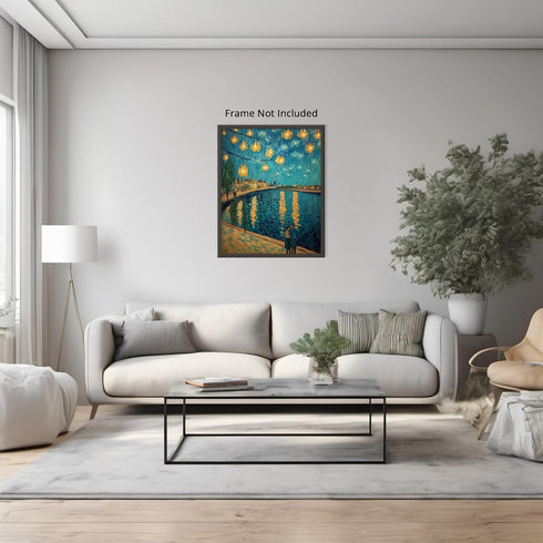 Posterizer 1 pcs-classic oil painting style inspired-romantic river in france 2-Vintage Art-Landscape & Nature Art-Gift for Art Lovers- unframed w...