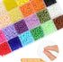 QUEFE 1800pcs 4mm Glass Seed Beads, 24colors, 480pcs Black and White Alphabet Beads Handcrafting Beads Craft Beads Kit for Jewelry Making, Bracele...