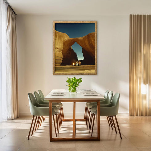 Posterizer 1 pcs-peaceful campsite set up under a rock arch 1-Landscape & Nature Art-Workplace & Office Art-Living Room Bedroom Decor- unframed wa...