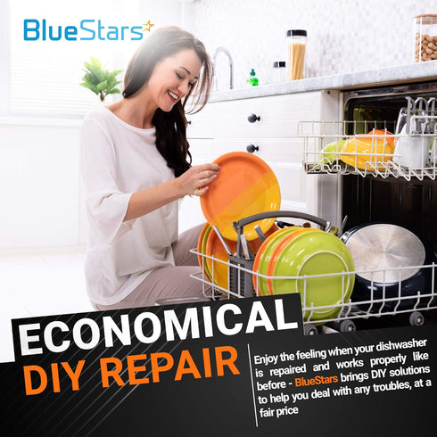 WD12X10231 Dishwasher Lower Rack Wheel And Stud Replacement part by BlueStars – Easy to Install – Exact Fit For General Electric Dishwashers – Replaces 1263942 AP3994981 PS1481883 - PACK OF 8