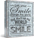 Barnyard Designs Wooden Box Sign Motivational Desk Decor, Inspirational Office Desk Decorations for Women Office Bathroom Shelf Décor (Smile)...