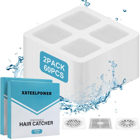 60Pcs-Disposable Shower Drain Hair Catcher&bathtub drain stopper&Shower Hair Drain Catcher,Kitchen Sink Drain Strainer&Bathtub Hair Catcher for Si...