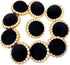 10pcs Round Shank Buttons for Sewing Black Velvet Gold Button Crafts Coats Clothes Suits Sweaters Dress Bags Decorations 34L/21mm (13/16 inch)...