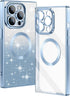 Jmltech for iPhone 14 Plus Case Magnetic Clear Square Edge Cute Transparent Silicone Soft TPU Luxury Plating Bumper Phone Case with MAGSAFE Chargi...