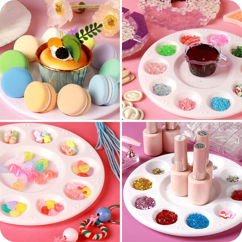 FANDAMEI 20 PCS Round Plastic Paint Tray Palettes, Paint Trays for Kids, Paint Palette Tray, Paint Palettes Paint Pallets with 10 Wells for Adults...
