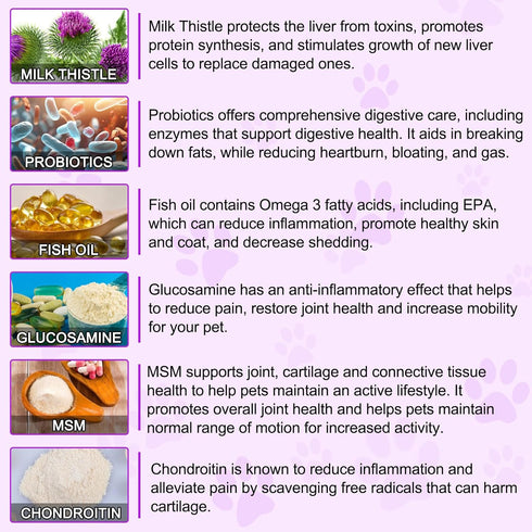 Dog Multivitamin Treats - 15 in 1 Multivitamin Tablets for Dogs with Glucosamine, Cranberry, Milk Thistle, Vitamins Supports Joint & Digestion, Sk...