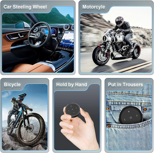 Wireless Bluetooth Media Control Button with Selfie Functionality by UltraConnect - Compatible with iPhone and Android - Perfect for Car & Motorcy...