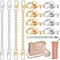 4 Pcs Purse Chain Strap Extender 7.9 Inch Purse Chain and 8 Pcs Studs Rivets D Ring, Flat Purse Strap Extender with Post Head Buttons Bag Making S...
