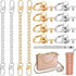 4 Pcs Purse Chain Strap Extender 7.9 Inch Purse Chain and 8 Pcs Studs Rivets D Ring, Flat Purse Strap Extender with Post Head Buttons Bag Making S...