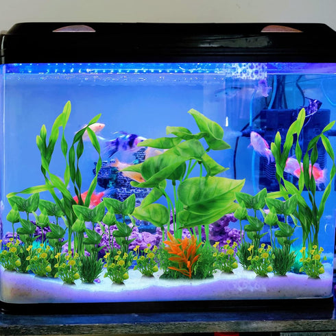 Fish Tank Accessories Aquarium Decorations Green Plants, 20pcs Green Fish Tank Decorations Plant, Fish Tank Decor, Aquarium Decor Plastic Plants, ...