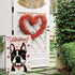 Valentines Day Garden Flag Valentine Boston Terrier Dog Flags for Outside Love Heart Anniversary Wedding Party Home Burlap Double Sided Yard Outdo...