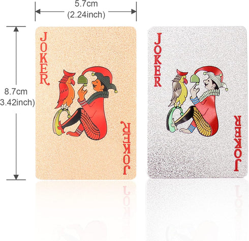 2 Packs Standard Playing Card Decks - Waterproof Plastic Poker Cards for Texas Hold'em, Blackjack, Euchre, Canasta Card Game,Gin Rummy, Baccarat...