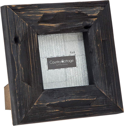 Philip Whitney Picture Frame Barn Black Wood Fits 4x4 Photo...