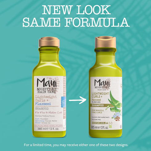 Maui Moisture Lightweight Curls + Flaxseed Shampoo, Paraben Free, Silicone Free, 13 Fl Oz,Green...