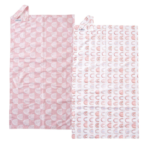 Baby Diaper Changing Pad Wipeable Portable Changing Pad, Foldable Travel Changing Mat for Baby, Newborns Toddlers Shower Gifts 2Pack?Rainbow, 16"x...