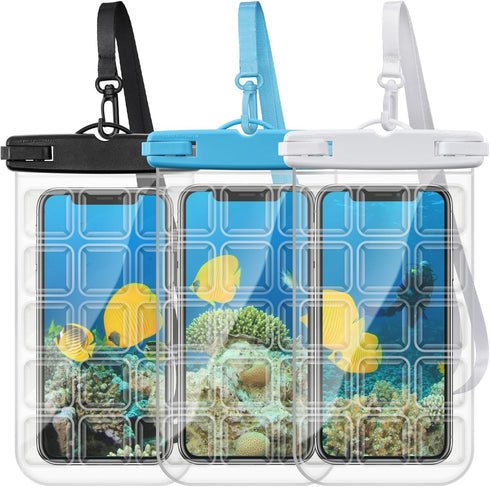 F-color Waterproof Phone Pouch - IPX8 Waterproof Phone Case - Photography Underwater Touch Screen with Bubble Grids, Phone Water Protector Pouch f...