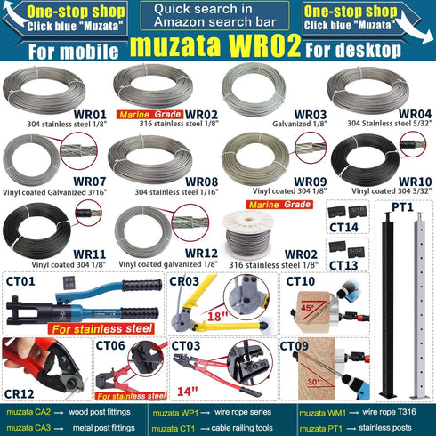 Muzata Swage Die for 1/8" Wire Rope Cable Railing End Fittings,Fit for CT01 Custom Hydraulic Hand Crimper Tool CT08,Series CT1...