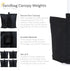Sunnydaze Polyester Sandbag Canopy Weights - Fillable Canopy Anchors - Easy to Attach - Set of 4 - Black...