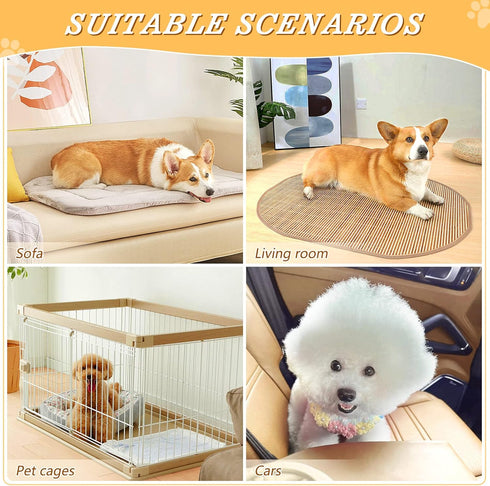 Dog Cooling Mat Ice-Cold Pad for Cat Small Pet Summer Sleeping Mat Cute Travel Cooling Fiber Cool Down Breathable Comfortable Folding Storage Alpa...