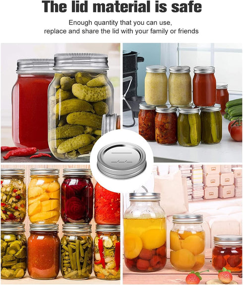 DSJIFGEW 52Pcs Premium Canning Lids, Rings for Regular Mouth Mason Jars - Food Grade Split-Type Metal Canning Kerr Jar Ball Lids...