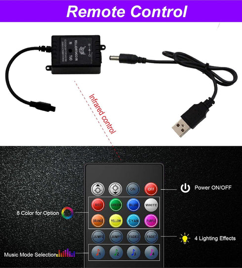 Led Interior Car Lights, Controller Led Lights for Cars, Multicolor Music Underglow Lighting Kits with Wireless Control and Sound Active Function,...