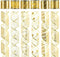 MEEDEE Gold Ribbon for Christmas Tree Decoration - 2.5 Inch, 6 Rolls, 36 Yards - Star and Stripe Wired Ribbon for Tree Garland and Crafts...
