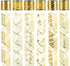 MEEDEE Gold Ribbon for Christmas Tree Decoration - 2.5 Inch, 6 Rolls, 36 Yards - Star and Stripe Wired Ribbon for Tree Garland and Crafts...