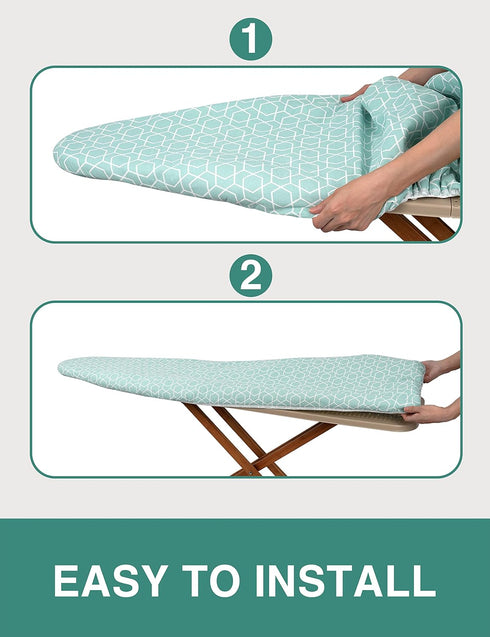 Extra Thick Ironing Board Cover and Pad,15x54 Reflective Silicone Ironing Board Cover Resist Scorching and Staining Standard Size Ironing Board Co...