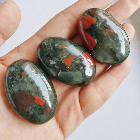 African Bloodstone Mini Oval Palm Pocket Healing Crystal Massage Spa Energy Stone,Crystals and Healing Stones...