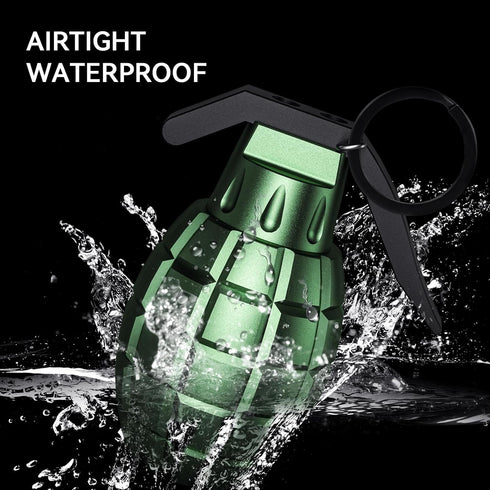 Portable Pill Case Tactical Keychain Pill Container Waterproof Durable Aluminum EDC Holder with Carabiner for Daily Use, Outdoor Activities - Gree...