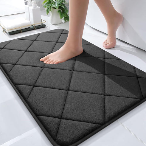 OLANLY Memory Foam Bath Mat 30x20, Ultra Soft and Absorbent Bathroom Mat, Machine Washable Bathroom Rugs, Comfortable, Thick Bath Rugs Carpet for ...