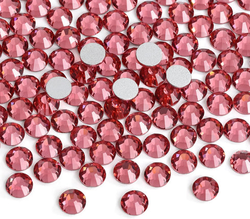 Jollin Glue Fix Crystal Flatback Rhinestones Glass Diamantes Gems for Nail Art Crafts Decorations Clothes Shoes(ss20 1440pcs, Rose)...