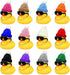 12 Set Mini Ducks with Mini Hats Necklace and Sunglasses Bath Duck Toy for Baby Shower Birthday Swimming Party Gift Favor Decorations...