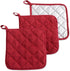 DII Basic Terry Collection Quilted 100% Cotton, Potholder, Barn Red, 3 Piece...