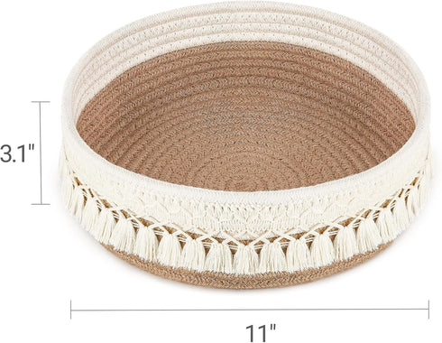 Mkono Makeup Perfume Holder Organizer Macrame Decorative Woven Rope Basket Boho Decor Cosmetics Desk Storage Baskets For Dresser Skin Care Lotions...