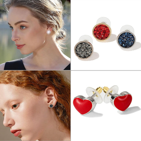 Mr. Pen Bullet Clutch Earring Backs - 76 Pcs, Gold & Silver, Rubber Backs for Studs & Pierced Earring Stoppers...