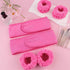 2Pcs Hot Pink Spa Headbands for Washing Face 4Pcs Wrist Washbands, Adjustable Skincare Headbands Make Up Headbands Face Wash Headbands...