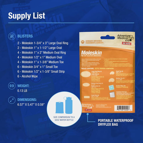 Adventure Medical Kits - Moleskin Pre-Cut and Shaped - 3 Pack...