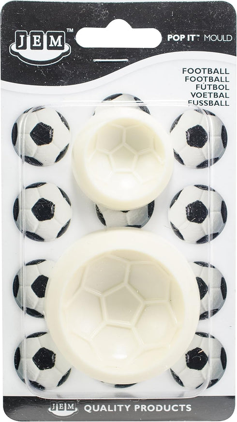 JEM Pop It ? Football Shaped Mold for Cake Decorating, Small & Large Sizes, Set of 2...